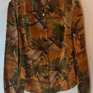 Vintage Dana Buchman tailored silk button down blouse - size 16